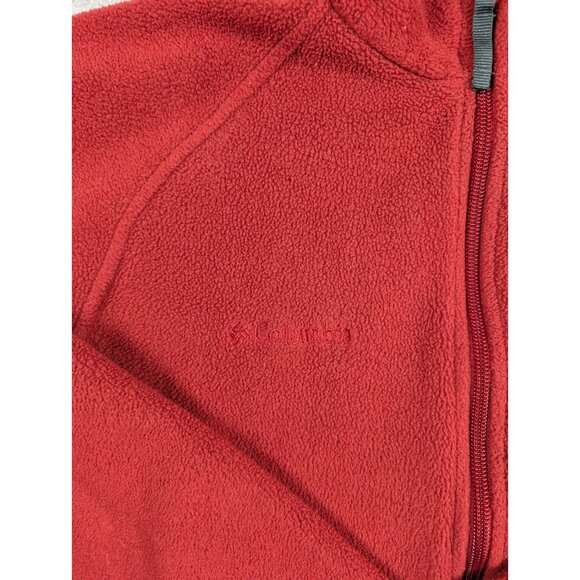 Columbia Vintage Fleece Jacket Womens Size Medium Red Full Zip Outdoor Hiking - Picture 3 of 10